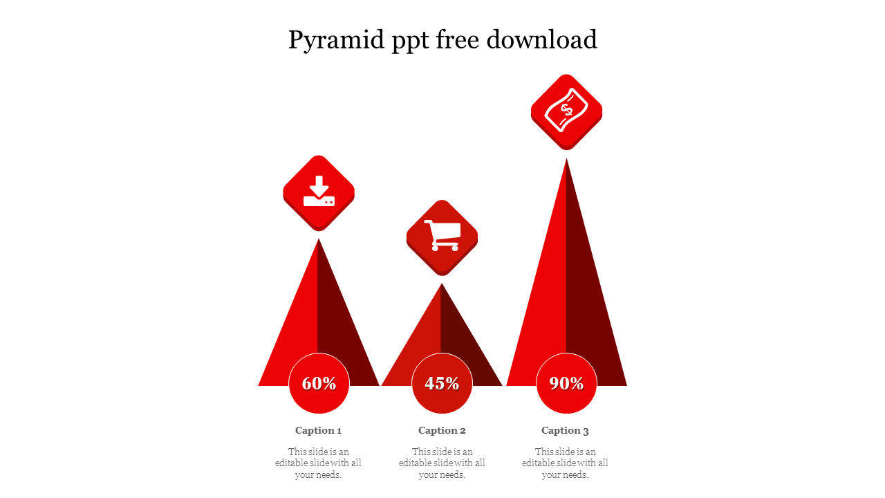 Free - Creative Three Pyramid PPT Free Download For Presentation